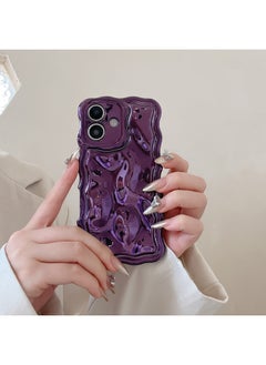 Ins Niche Water Ripple For IPhone15pro Max Mobile Phone Case Apple 16 14/13 Advanced Sense-Color:Xym Wave Meteorite Electroplated Purple-Applicable Models:16pro (without Packaging)