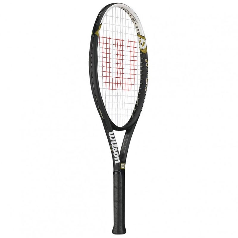 Wilson Hyper Hammer 5.3 Strung Tennis Racket (Black/White, 4 1/4) - Image 1