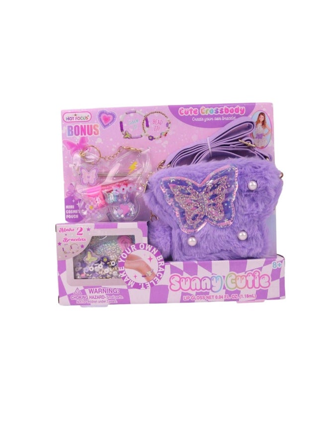 Hot Focus Sunny Cutie Cute Crossbody with DIY Bracelet & Cosmetic Set - Image 1