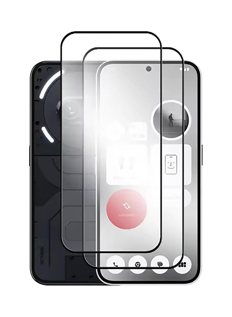 Muzz حماية شاشة Nothing Phone 3a لاصقة كاملة خالية من الفقاعات مضادة للخدش مضادة لبصمات الأصابع صلابة 9H زجاج مقسى بحواف منحنية 3D لحماية شاشة Nothing Phone 3a 2025 زجاج أسود 5D عبوة 2 - Image 1
