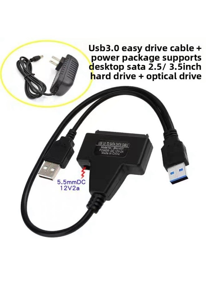 2.5 "Mobile Hard Disk Notebook HDD SATA Serial Port Line USB3.0 Easy Drive Line Notebook Solid State SSD-Color:Black-Length:50 - Image 3