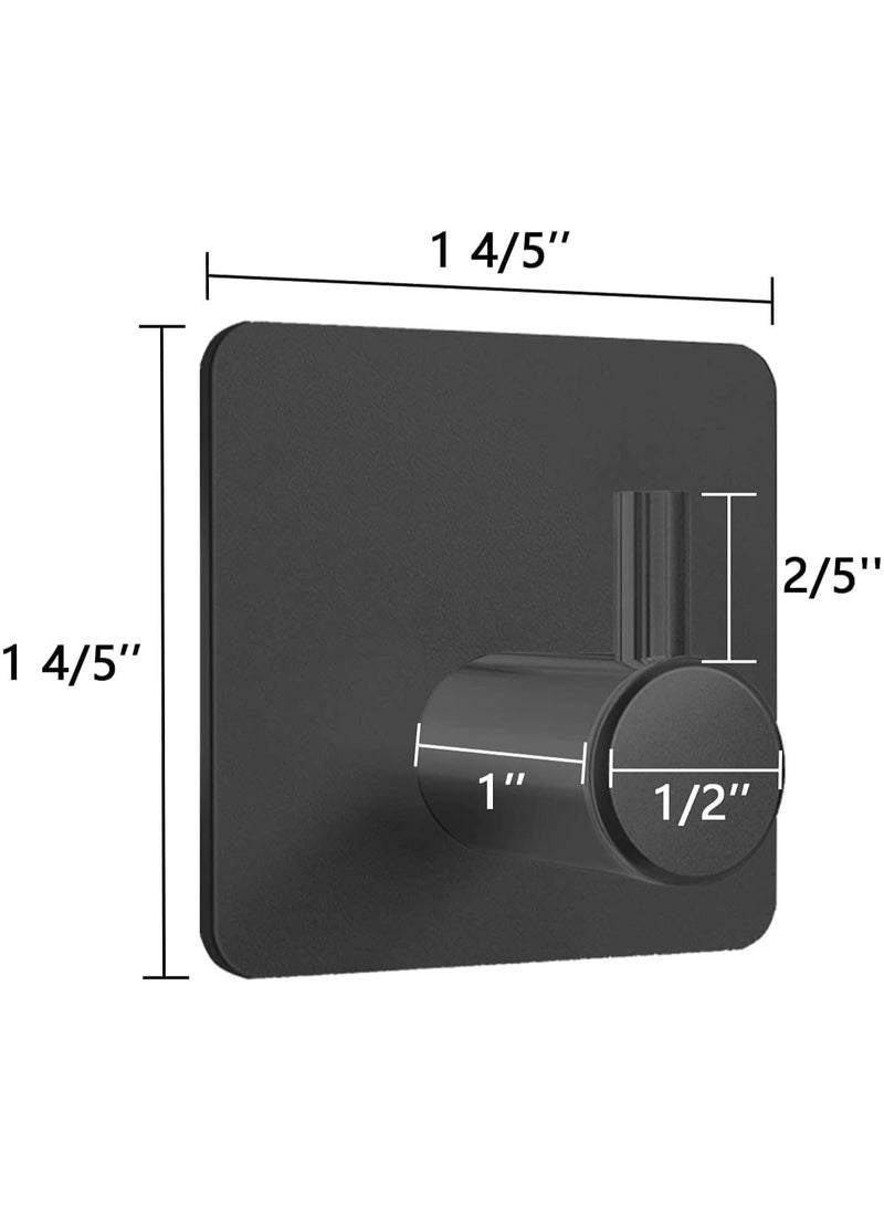 RSG Heavy Duty Adhesive Wall Hooks for Home, Kitchen & Bathroom – Waterproof, Rustproof, No Drill Hooks for Hanging Towels, Clothes, Bags & Utensils – Strong Self Adhesive Hooks Set of 4 (Black) - Image 3