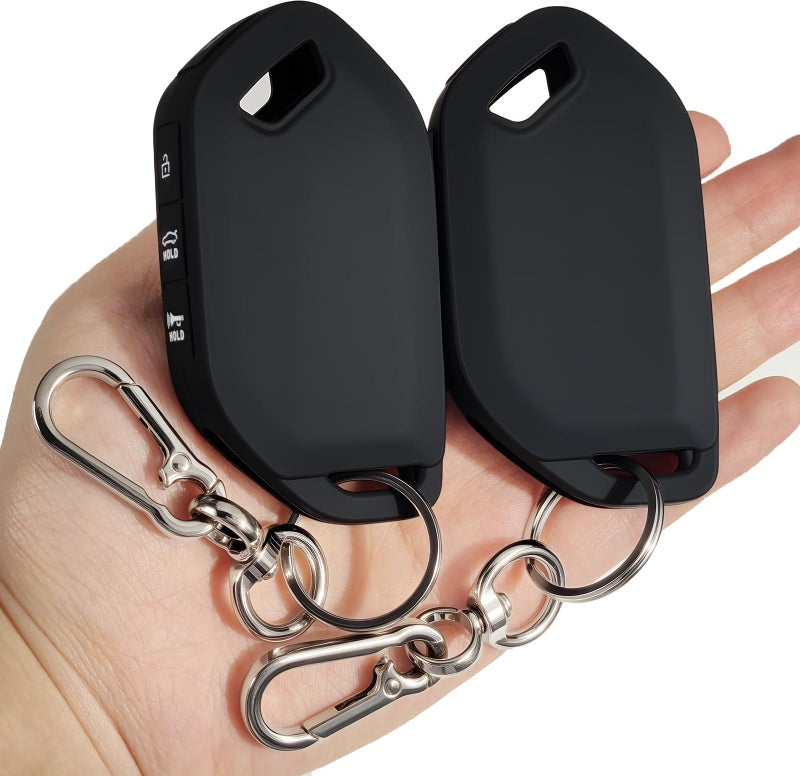 AMZAUTO Amazauto 5 Button Soft Silicone Key Fob Cover Compatible with Kia Cerato Ceed Forte NIRO Sorento Seltos Sportage Soul Telluride etc Car Key Protector with Zinc Alloy Keychain 2 Pcs - Image 3
