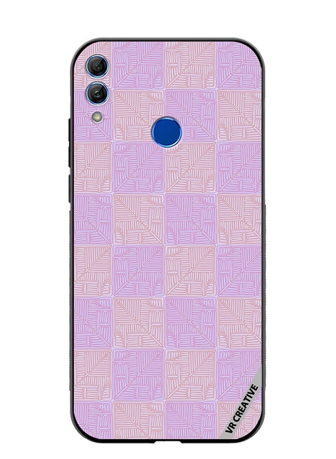 Protective Case Cover For Honor 10 Lite Beige And Purple Shades Design Multicolour