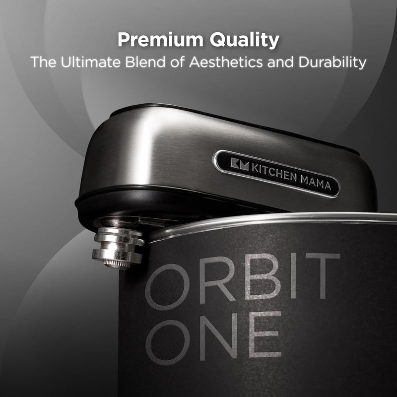 Kitchen Mama Orbit One Stainless Steel Rechargeable Electric Can Opener: Hands-free, USB-C Charging, Automatic Stop, Smooth Edge, Safety, Blade for Large Cans, Heavy Duty, Soda Can and Pop Can - Image 2