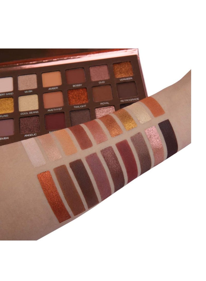 SYOSI Eyeshadow Palette Professional S mokey Eye Shadows Nudes Highly P IGmented 18 Warm Chocolate Colors Matte Shimmer Neutral Eyeshadow Makeup Kits Elegance Nude 18 colors - Image 4