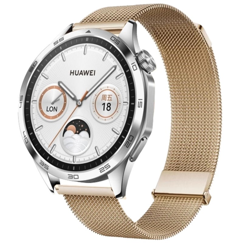 NESLIN Milanese Stainless Steel Replacement Strap Compatible with Huawei Watch GT5/GT4/GT3/GT2/GT Runner 46mm/Pro Models - Image 2