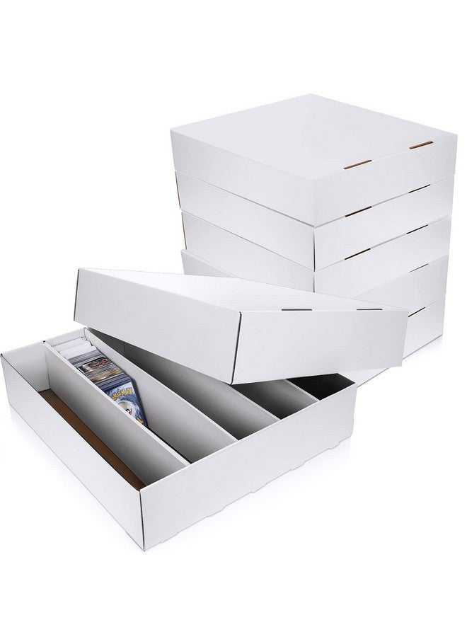 Yexiya 4 Pcs 5000 Count Card Storage Boxes with Divider for Trading and Gaming Cards White Cardboard Holder Collector Organizer for Deck of Play Pieces Sport Basketball Football Baseball Collecting - Image 1