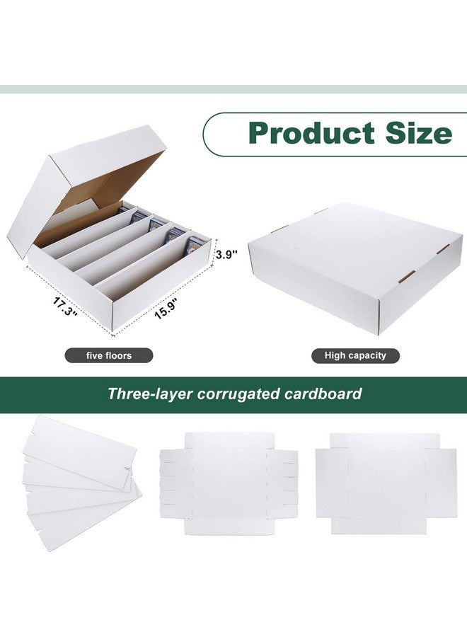 Yexiya 4 Pcs 5000 Count Card Storage Boxes with Divider for Trading and Gaming Cards White Cardboard Holder Collector Organizer for Deck of Play Pieces Sport Basketball Football Baseball Collecting - Image 2