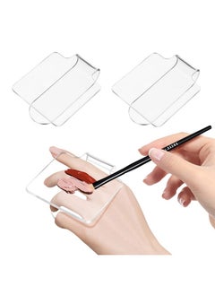 minkissy 3Pcs Makeup Hand Palette Acrylic Nail Art Manicure Palette Makeup Palette Spatula For Home Salon Professional  - Image 1