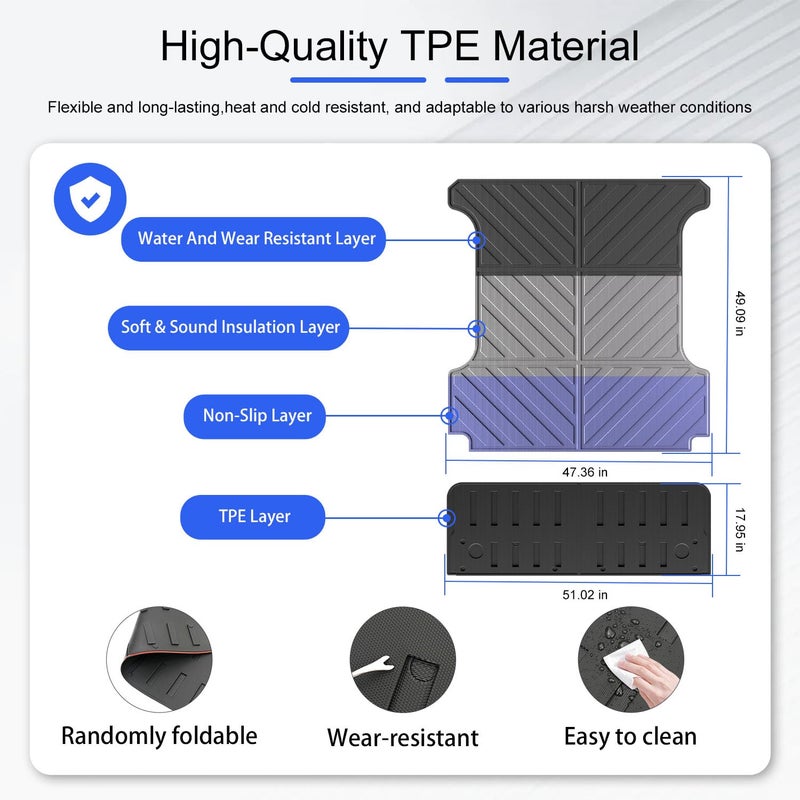 Xipoo 5.7FT Bed Mat Tailgate Mat Compatible with 2019-2026 Dodge Ram 1500 TPE Tailgate Liner Replacement for 2019-2026 Dodge Ram 1500 Accessories(5.7FT Truck Mat+Tailgate Mat) - Image 5
