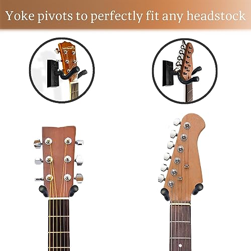 Onmiwod Guitar Wall Mount 2 Pack, Real Hardwood Guitar Hanger, U-Shaped Guitar Wall Hanger Mount, Guitar Holder Hook Stand for Acoustic, Electric Guitar, Banjo, Bass, Gift for Guitar Player Men Boy - Image 4