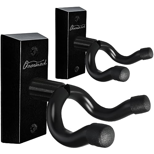 Onmiwod Guitar Wall Mount 2 Pack, Real Hardwood Guitar Hanger, U-Shaped Guitar Wall Hanger Mount, Guitar Holder Hook Stand for Acoustic, Electric Guitar, Banjo, Bass, Gift for Guitar Player Men Boy - Image 1