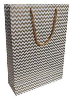 Arrow Paper Products Golden Wave Design Paper Gift Bags for Return Gifts | Weddings | Birthday | Holiday Presents & Gifting (Size 28x20x7.6 cm | Pack of 40) - Image 3