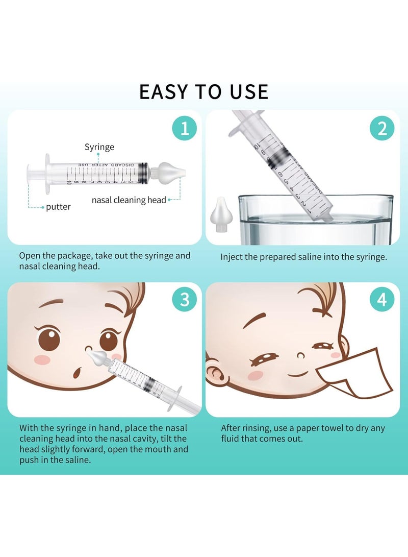 2PCS,10ml Syringe Type Baby Nasal Irrigator Kids Infant Nasal Rinse Device Toddler Nasal Flushing Cleaning Tool - Image 4