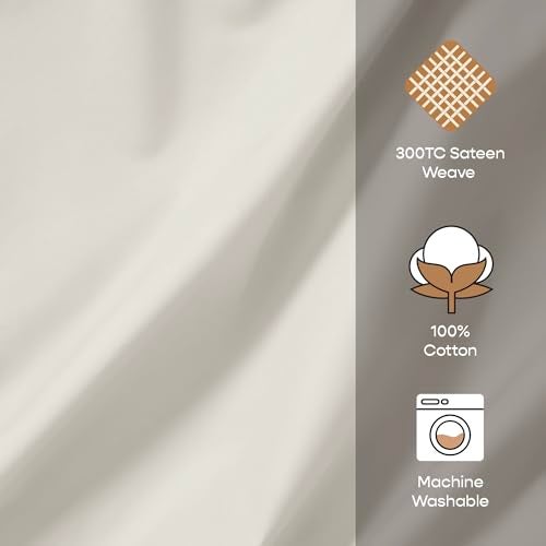 SleepyCat Sateen King Pillow Case - Pack of 2 | Made of 100% Cotton | 300 TC Buttey Soft Sateen Weave with Envelope Clousre - Ivory (King Size, 32x20 Inches) - Image 3