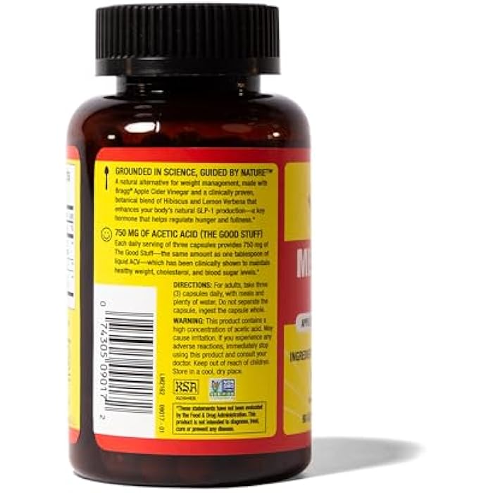 Bragg Metabolism Support Apple Cider Vinegar Capsules with Botanical Blend - 90 Capsules - Increased GLP-1 Support for Weight Management, Appetite Control, and Fullness - Image 5