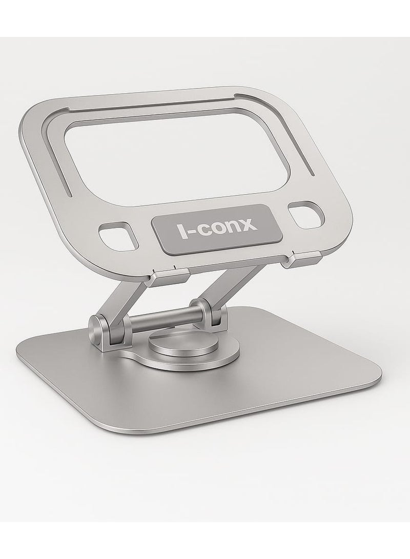 اي-كونكس حامل لابتوب وتابلت ستاند معدني ألومنيوم قابل للتعديل والدوران 360 درجة – حامل آيباد ولابتوب قابل للطي حتى 15.9 بوصة - Image 1