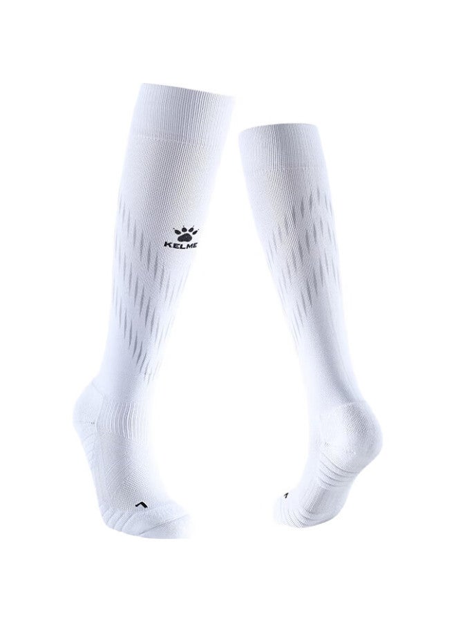 Kelme Adult Soccer Socks, Long Thick Non-Slip Terry Bottom Sports High Socks, White And Black, Size L - Image 3