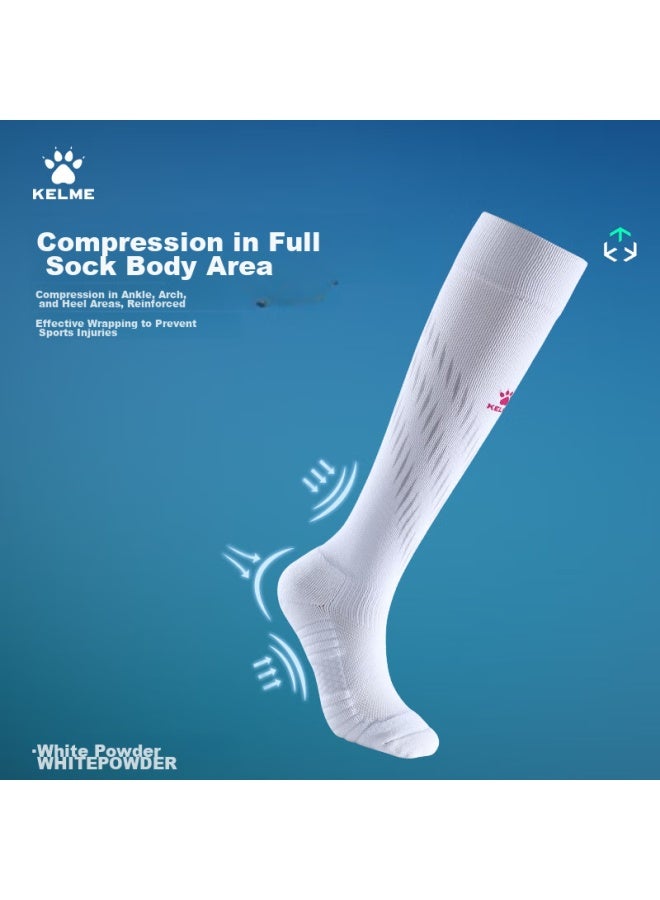 Kelme Adult Soccer Socks, Long Thick Non-slip Terry Bottom Sports High Socks, White And Black, Size L - Image 3