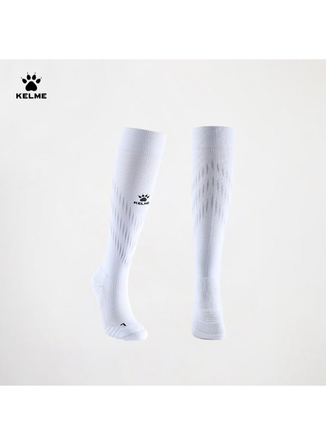 Kelme Adult Soccer Socks, Long Thick Non-slip Terry Bottom Sports High Socks, White And Black, Size L - Image 5