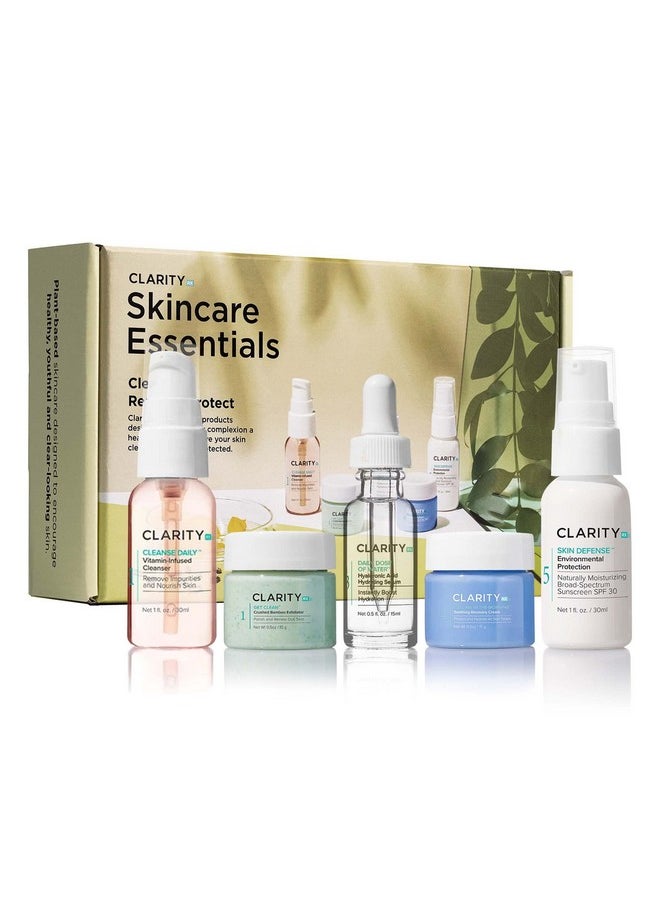 ClarityRx - Skincare Essentials Kit Includes Natural Plantbased Daily Face Wash Exfoliating Facial Scrub Hyaluronic Acid Moisturizing Serum Calming Moisturizer Spf 30 Sunscreen - Image 1