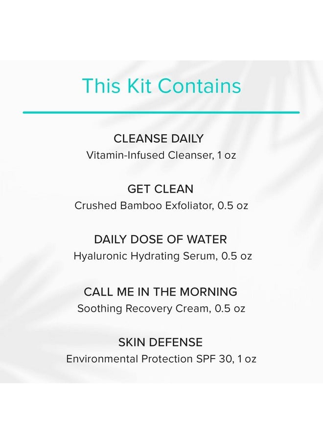 ClarityRx - Skincare Essentials Kit Includes Natural Plantbased Daily Face Wash Exfoliating Facial Scrub Hyaluronic Acid Moisturizing Serum Calming Moisturizer Spf 30 Sunscreen - Image 1