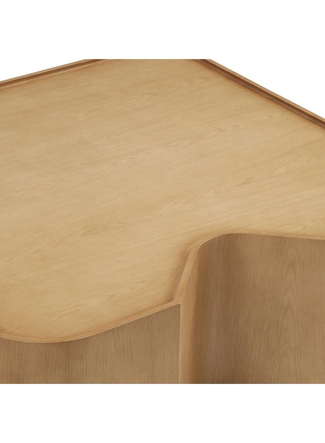 DANUBE HOME Nordomi Set of 2 Coffee and End Tables - Stylish Natural Oak Furniture for Living Room - Durable Engineered Wood - Ideal for Modern Decor - Size: L100xW100xH40cm - Image 5