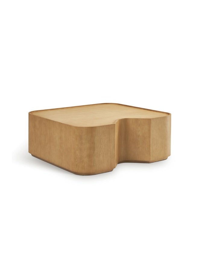 DANUBE HOME Nordomi Set of 2 Coffee and End Tables - Stylish Natural Oak Furniture for Living Room - Durable Engineered Wood - Ideal for Modern Decor - Size: L100xW100xH40cm - Image 3