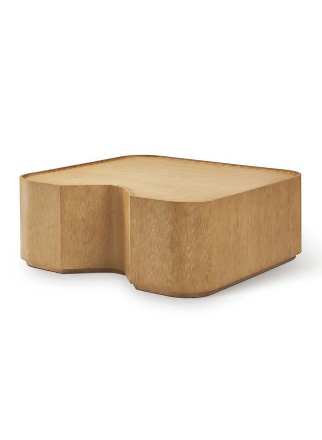 DANUBE HOME Nordomi Set of 2 Coffee and End Tables - Stylish Natural Oak Furniture for Living Room - Durable Engineered Wood - Ideal for Modern Decor - Size: L100xW100xH40cm - Image 4