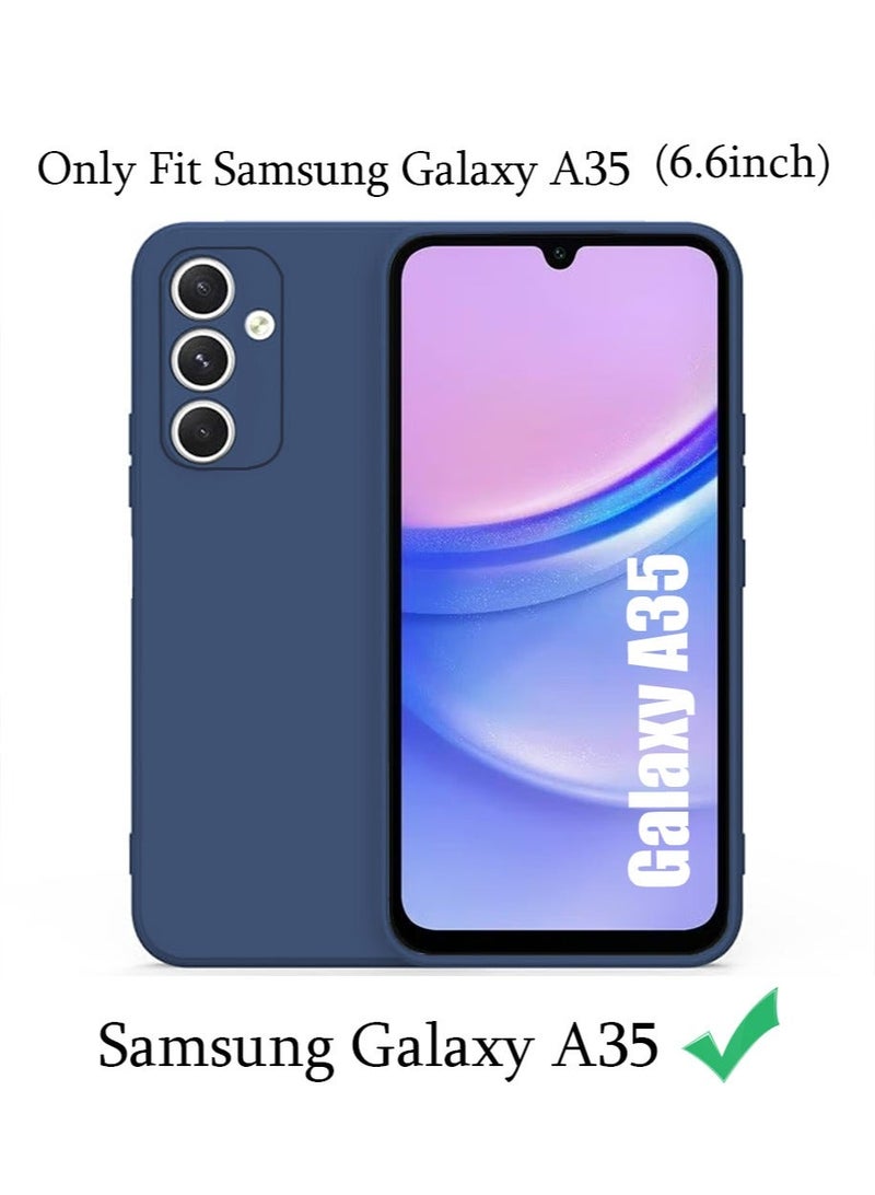 X-level Soft Silicone Cases for Samsung Galaxy A35 5G 6.6-Inch,[Military Grade Drop Protection] [Anti-Scratch Microfiber Lining] Shockproof Slim Cover for Samsung Galaxy A35 (Navy Blue） - Image 2