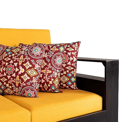 Wakefit Cushion for Sofa | Super Soft Fabric Cushion Pillow, Throw Pillow for Sofa | Premium Fresh Hollow Fibre Filling | 16x16 Inches | Aloha Hibiscus | Set of 3 - Image 1