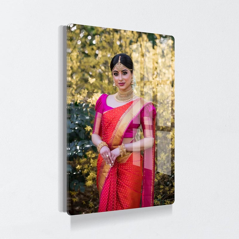 Upaharam Customised/Personalized Clear Acrylic Wall Mount Frameless Rectangular Picture Photo/Poster Frame For Anniversary, Birthday, Special Moment (12" X 8" X 0.19") - Image 2