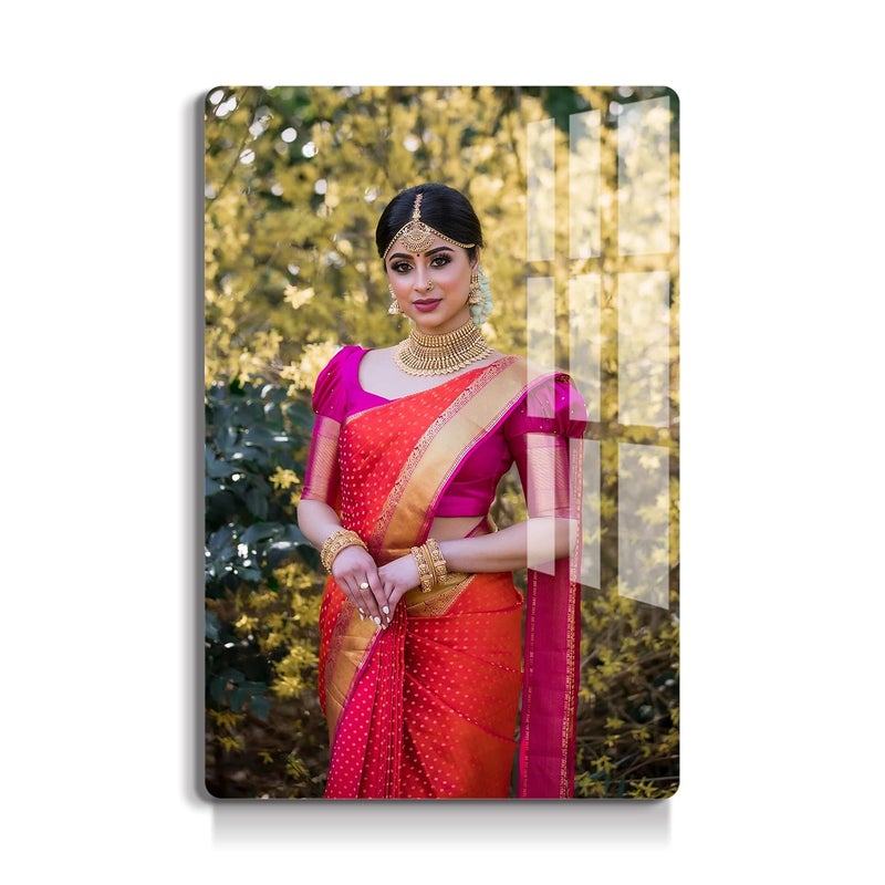 Upaharam Customised/Personalized Clear Acrylic Wall Mount Frameless Rectangular Picture Photo/Poster Frame For Anniversary, Birthday, Special Moment (12" X 8" X 0.19") - Image 1