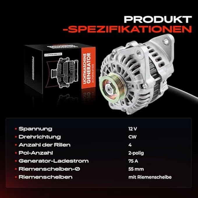 Frankberg Alternator Alternator Generator Compatible with 323C V 1.3L-1.8L 1996-1998 323F V VI 323P V 323S Demio MX-5 II Xedos 3 Replace# BP4W18300C - Image 4