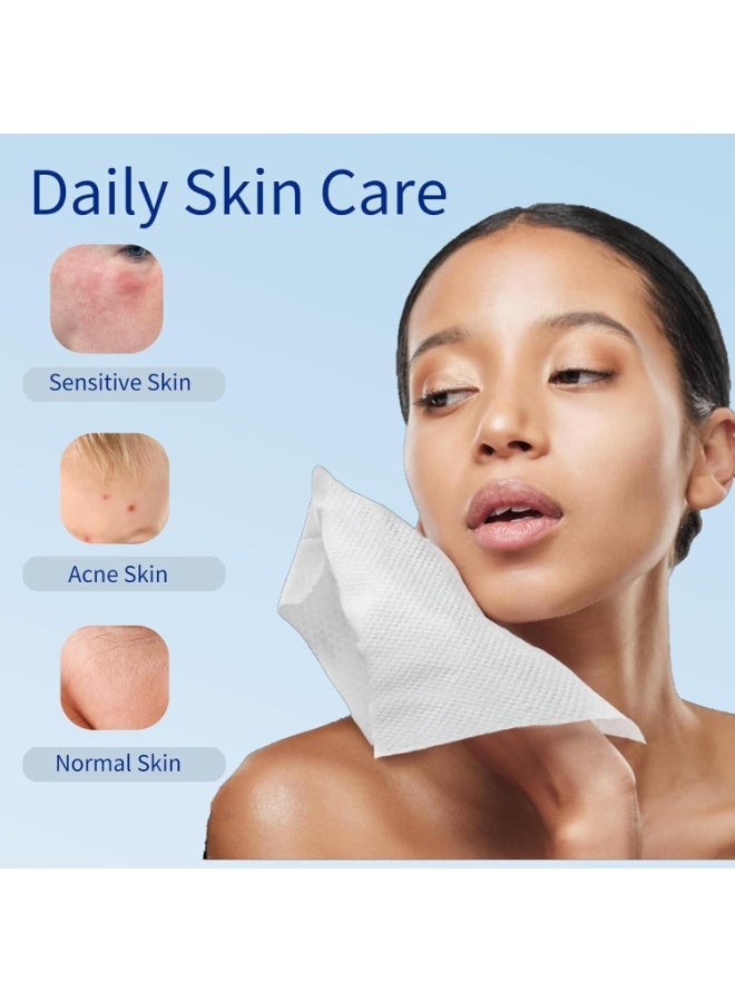 Cotton Facial Cleansing Pads (14-pack): A healthy and portable alternative to regular pads - wet and dry use technology to gently cleanse pores and remove makeup - thick natural material, soft on the skin, and completely sterilized for every use. - Image 2