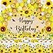 BORAMDO Sunflower Birthday Party Decoration Pack 111 Pcs Baby Shower Party Supplies Wedding Decor include Backdrop Tablecloth Artificial Sunflower Garland Cake Topper Balloon Garland Arch Tissue Paper Flower - Image 3