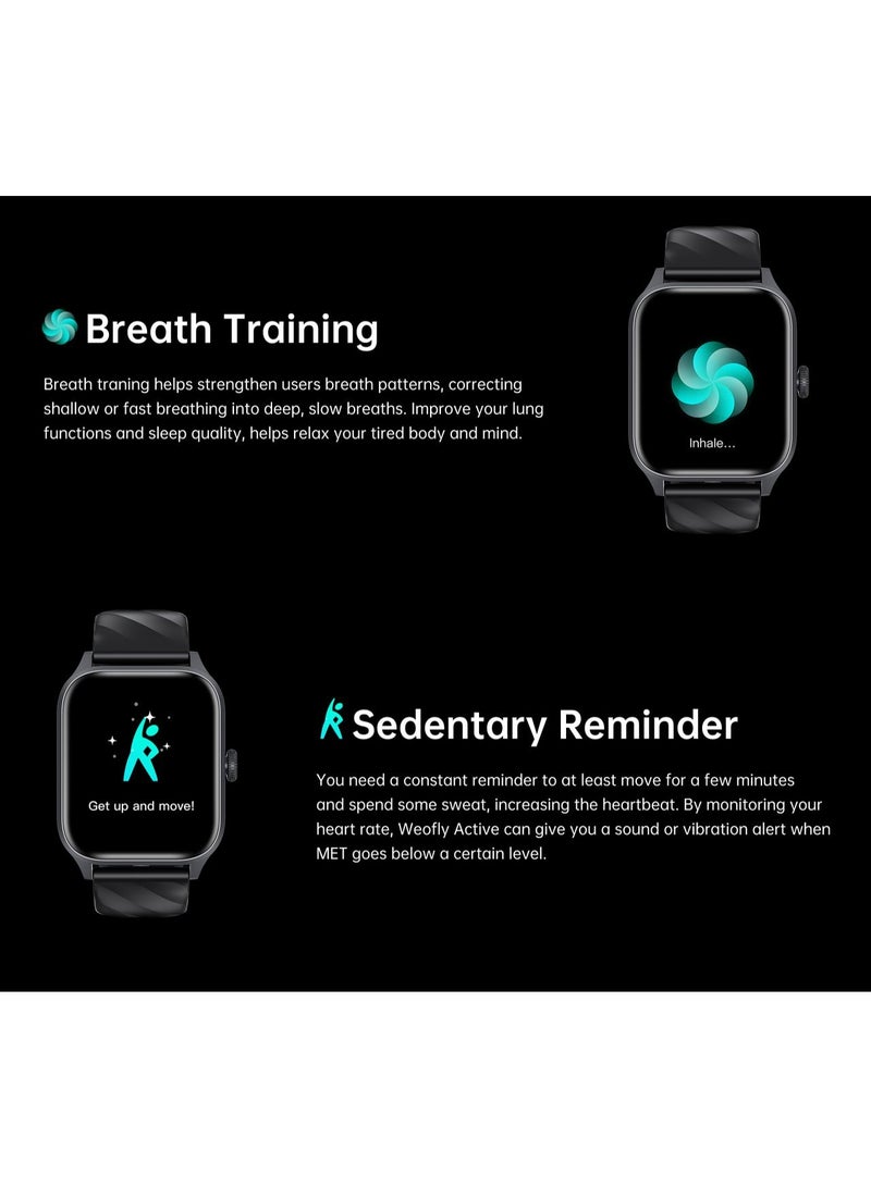 Weofly Active Smart Watch with 1.85" HD Touch Screen, Fitness Tracker, and 100+ Sport Modes - Black - Image 3