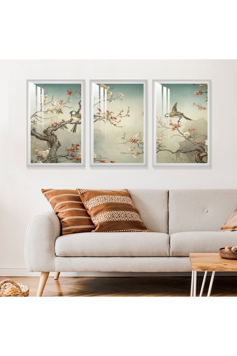 ماركتنا ثلاث لوحات جدارية خشبية بإطار وطبقة أكريليك شفافة - Image 1