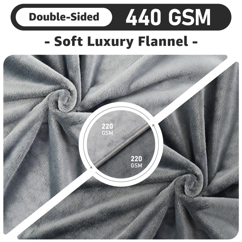 LOOBANI Waterproof Blanket for Bed: Reversible Soft Flannel King Size Bed Blanket 85" x 108", Waterproof Dog Blankets for Large Dogs, Spill-Proof Cover for Furniture Protection, Movie Time, Grey - Image 4