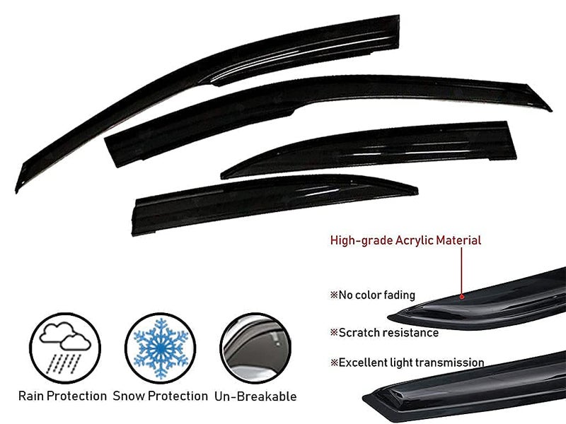 ROYALTECH Premium Non-Breakable Car Window Door Visor/Rain Guard/Wind Deflector Compatible for (TATA Bolt) - Image 2