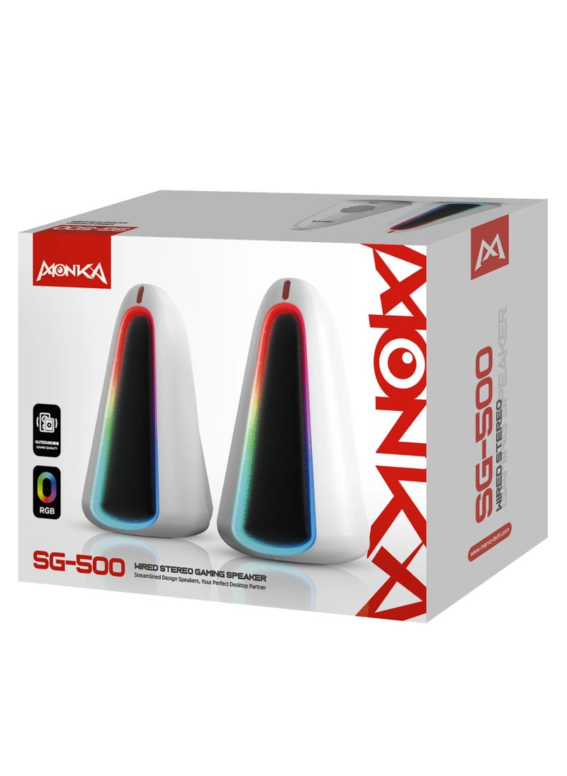 Monka - Stereo Gaming Speaker System - Streamlined Design, RGB Backlight, Plug and Play - Image 1