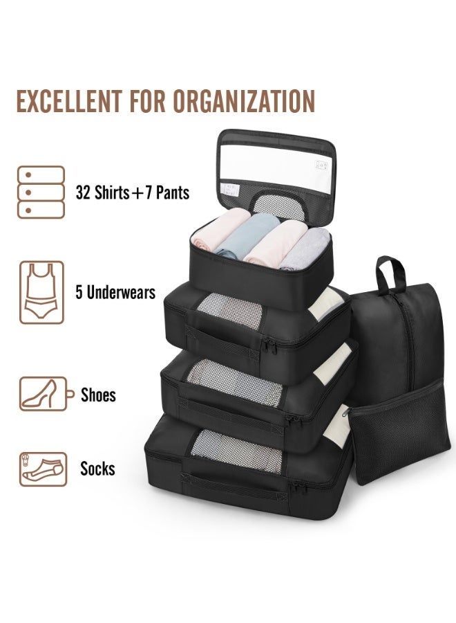 KISSUN 8 Set Packing Cubes for Travel Essentials, Suitcase Organizer Bags in 4 Sizes, Carry-On Luggage Accessories with Laundry & Toiletry Bag, Airplane Must-Have, Road Trip & Camp Gifts for Men - Image 5