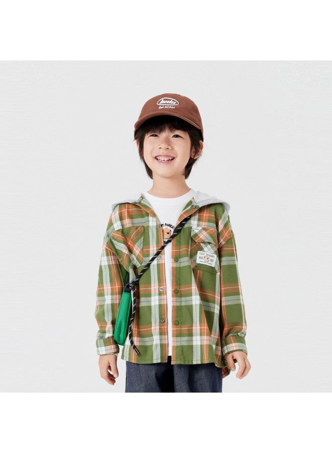 Balabala Boys' Kids Jacket Spring Autumn Loose Hooded Top Fashion Trendy - Image 3