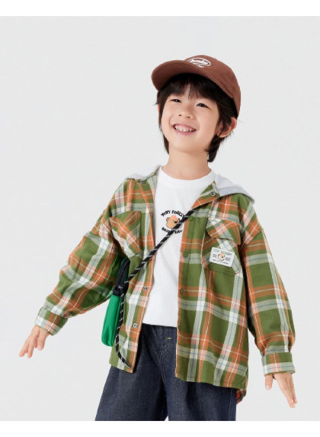 Balabala Boys' Kids Jacket Spring Autumn Loose Hooded Top Fashion Trendy - Image 1
