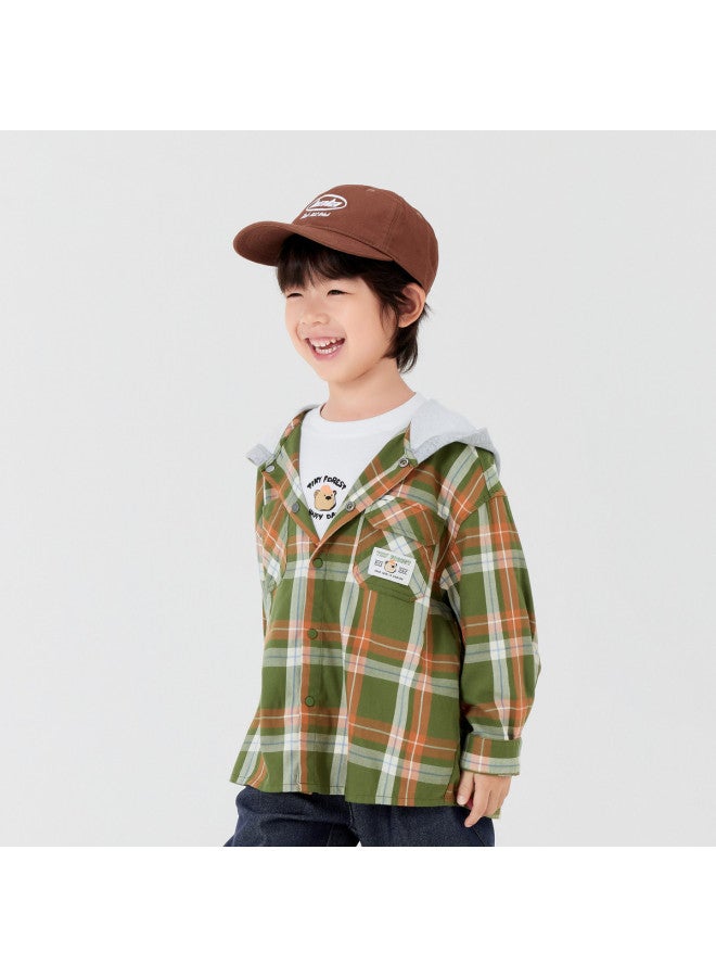 Balabala Boys' Kids Jacket Spring Autumn Loose Hooded Top Fashion Trendy - Image 4