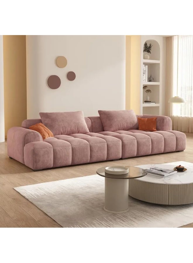 Generic Luxury Luxe Italian Minimalism Modern Design Home Furniture Fabric Lounge Couch Corner Velvet Sectional Sofas Set Furniture Living Room (PINK, SINGLE SEATER)  - Image 1