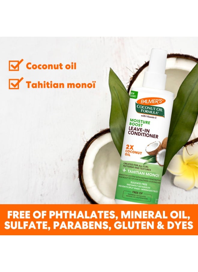 PALMER'S Coconut Oil Leave-in Conditioner Spray for Moisture Boost &Minimized Frizz, Free of Sulfates, Parabens, Phthalates, Mineral Oil & Gluten - 250ml  - Image 4