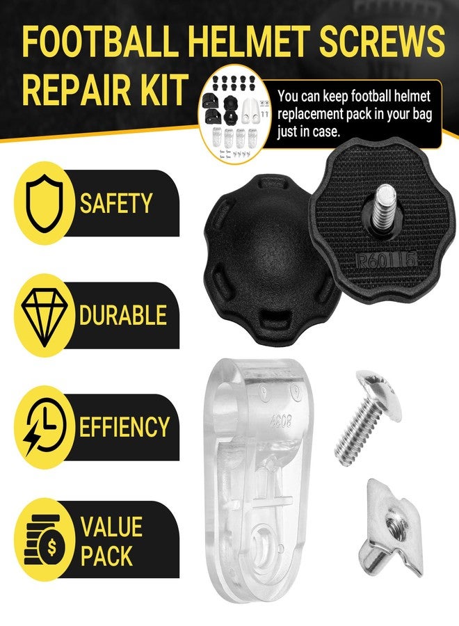 Dimakung Football Helmet Fastener Part for Riddell Speedflex, Including Speedflex Thumb Screws, Chinstrap Cam Lock Housing, Football Helmet Chin Strap Clips and Bladder Valve Screws - Image 5