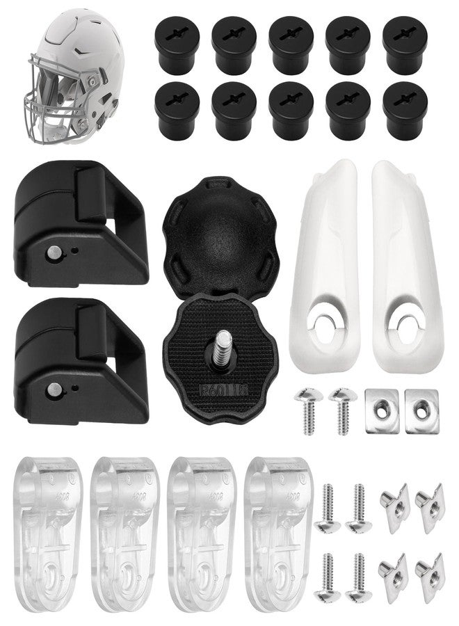 Dimakung Football Helmet Fastener Part for Riddell Speedflex, Including Speedflex Thumb Screws, Chinstrap Cam Lock Housing, Football Helmet Chin Strap Clips and Bladder Valve Screws - Image 1